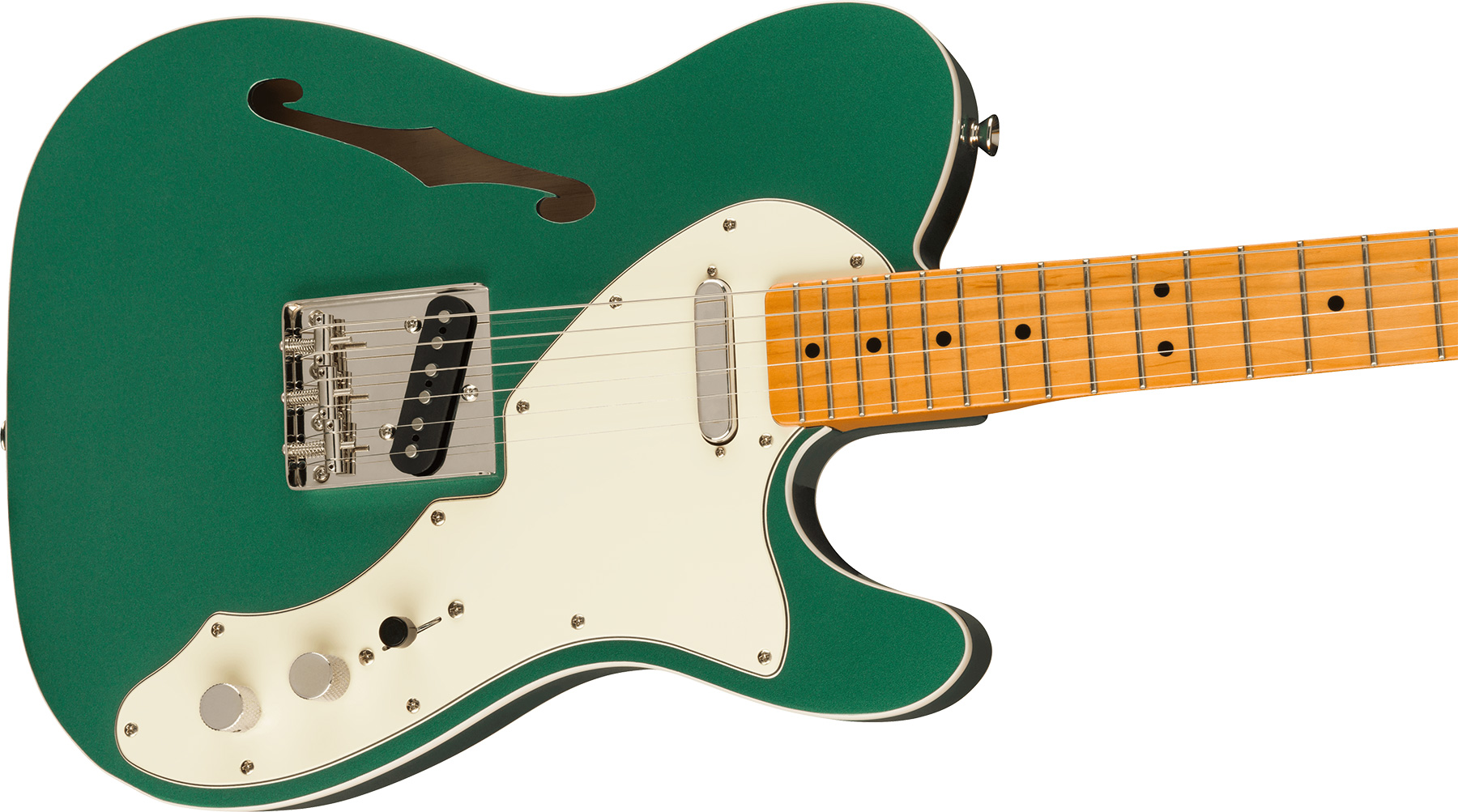 Squier Tele '60s Thinline Parchment Pickguard Classic Vibe Fsr 2s Ht Mn - Sherwood Green - Televorm elektrische gitaar - Variation 1