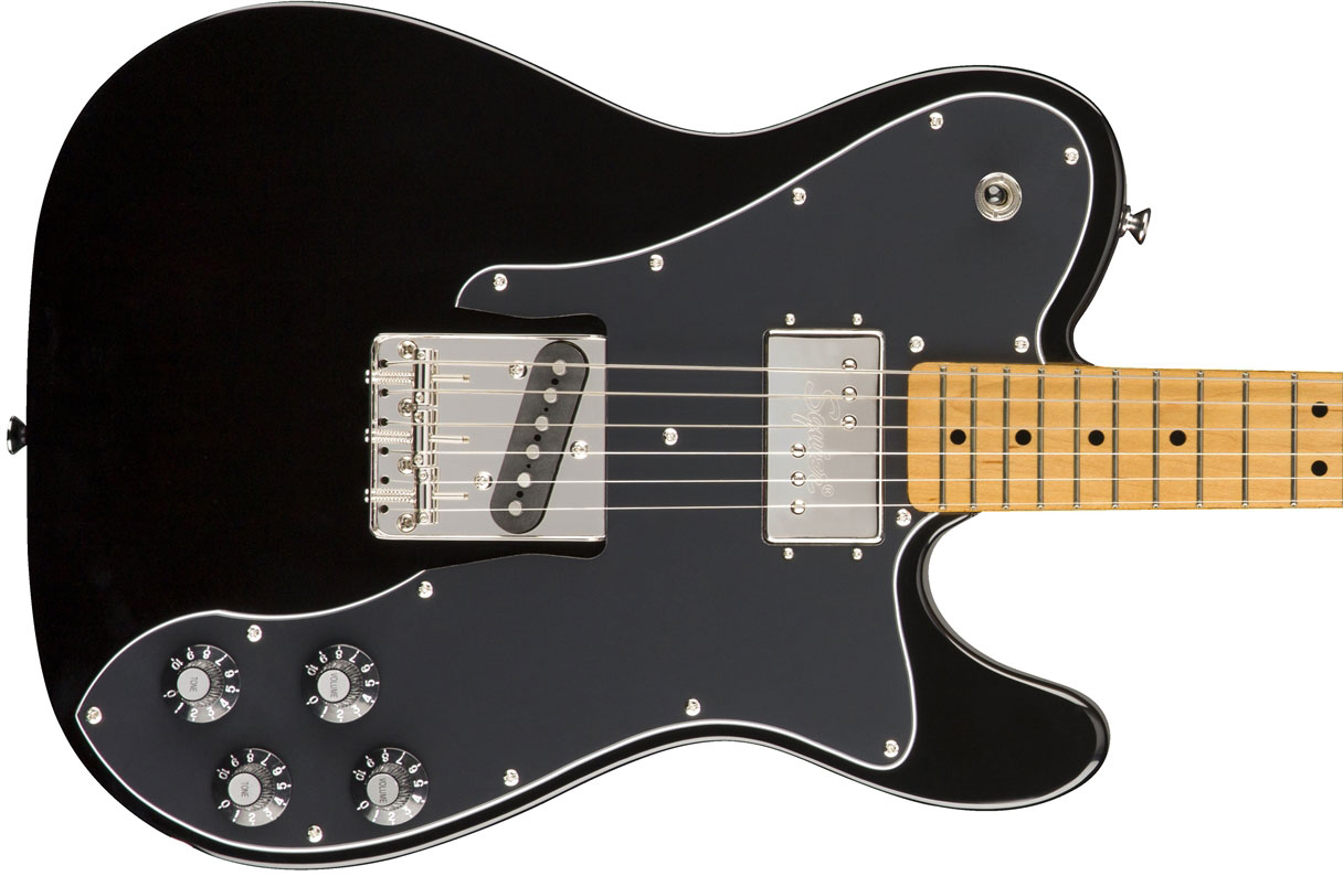 Squier Tele Custom  Classic Vibe 70s 2019 Sh Mn - Black - Televorm elektrische gitaar - Variation 1