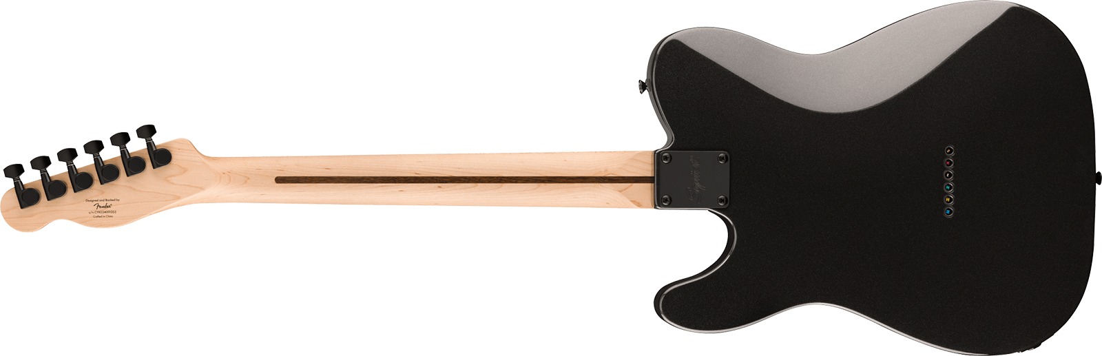 Squier Tele Deluxe Affinity Fsr Ltd 2h Ht Lau - Metallic Black Matching Headstock - Televorm elektrische gitaar - Variation 1