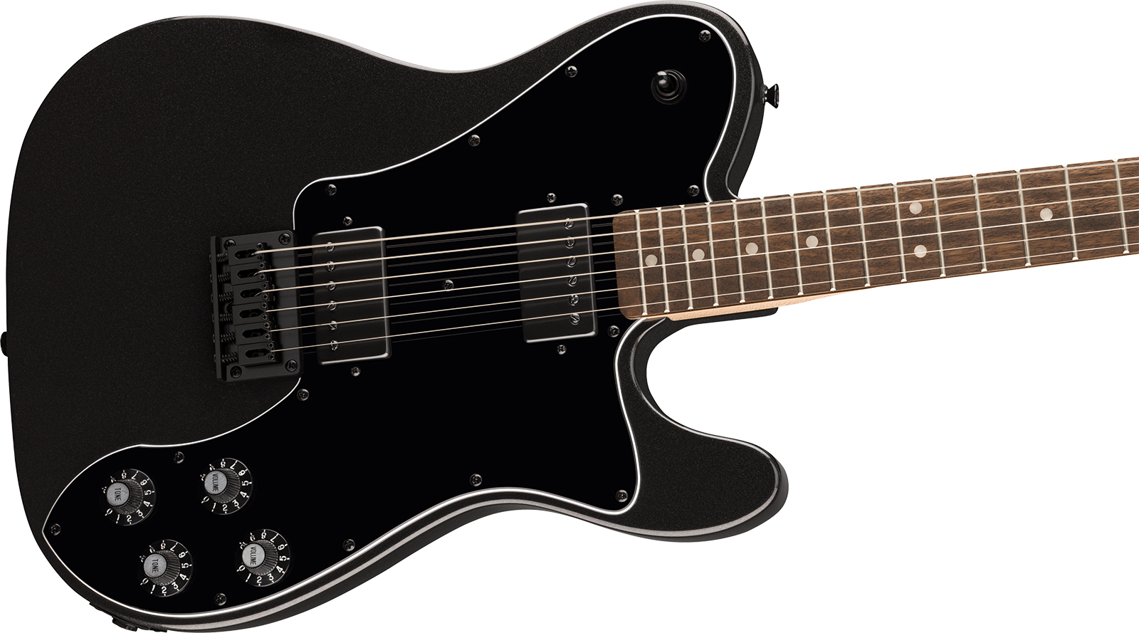 Squier Tele Deluxe Affinity Fsr Ltd 2h Ht Lau - Metallic Black Matching Headstock - Televorm elektrische gitaar - Variation 2