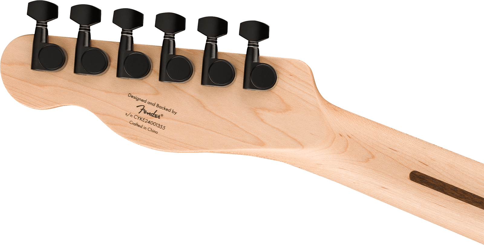 Squier Tele Deluxe Affinity Fsr Ltd 2h Ht Lau - Metallic Black Matching Headstock - Televorm elektrische gitaar - Variation 4