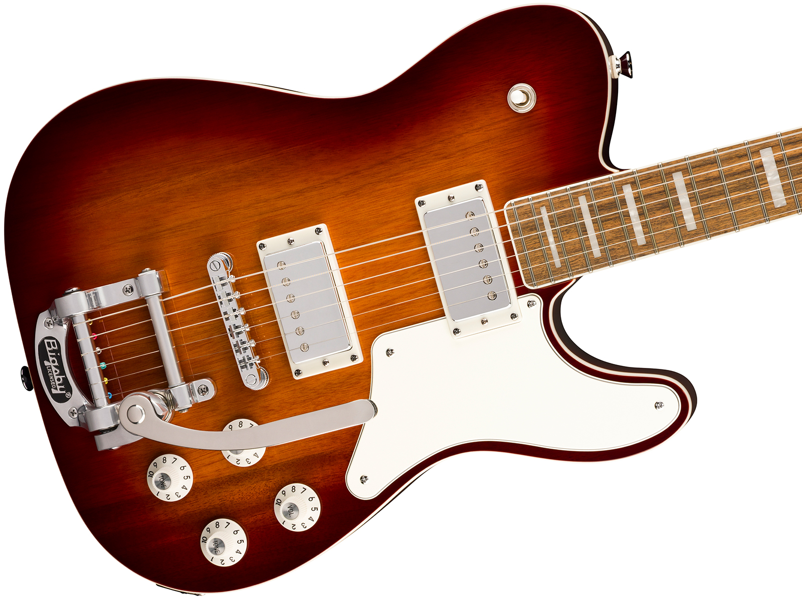 Squier Tele Deluxe Troublemaker Bigsby Paranormal 2h Trem Lau - Honey Sunburst - Televorm elektrische gitaar - Variation 2