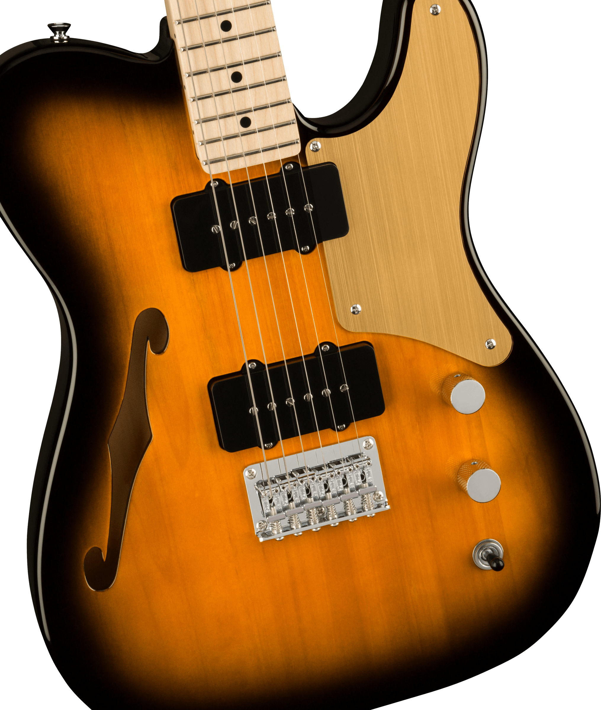 Squier Tele Thinline Cabronita Paranormal Ss Ht Mn - 2 Tone Sunburst - Televorm elektrische gitaar - Variation 2