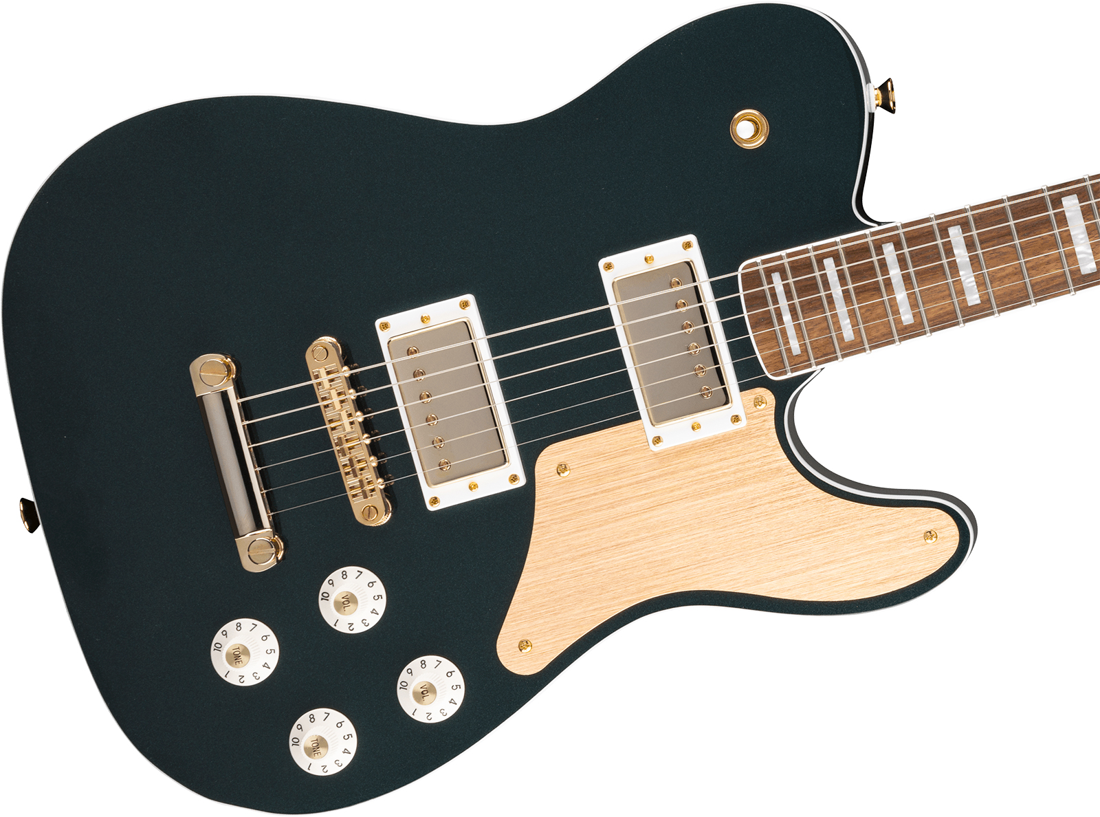 Squier Tele Troublemaker Deluxe Paranormal Ltd Ind 2h Ht Lau - Cadillac Green - Televorm elektrische gitaar - Variation 2