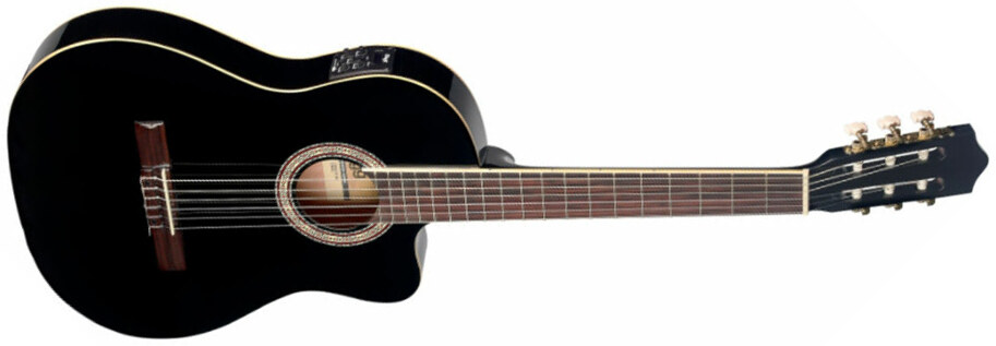 Stagg C546tce Bk Cw Epicea Catalpa - Black - Klassieke gitaar 4/4 - Main picture