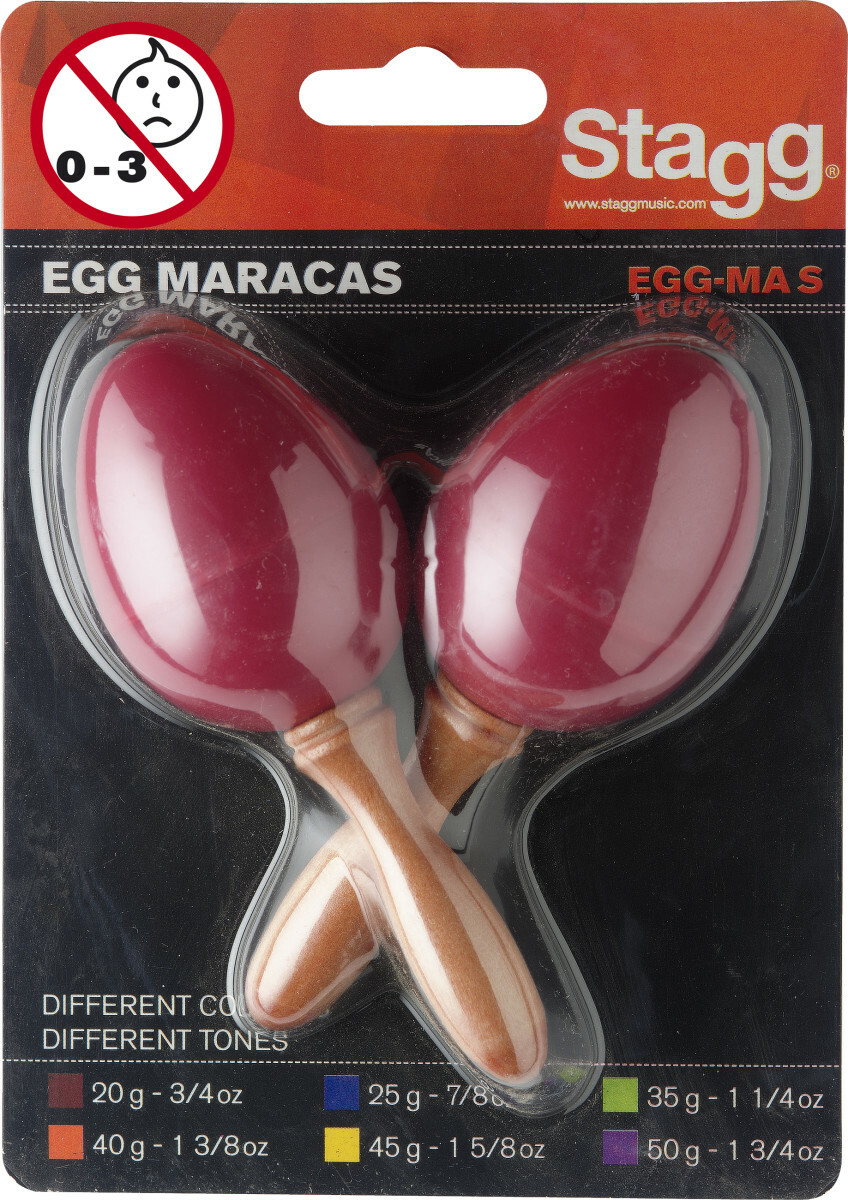 Stagg Paire De Maracas Oeufs En Plastique Rouge - Percussie te schudden - Main picture