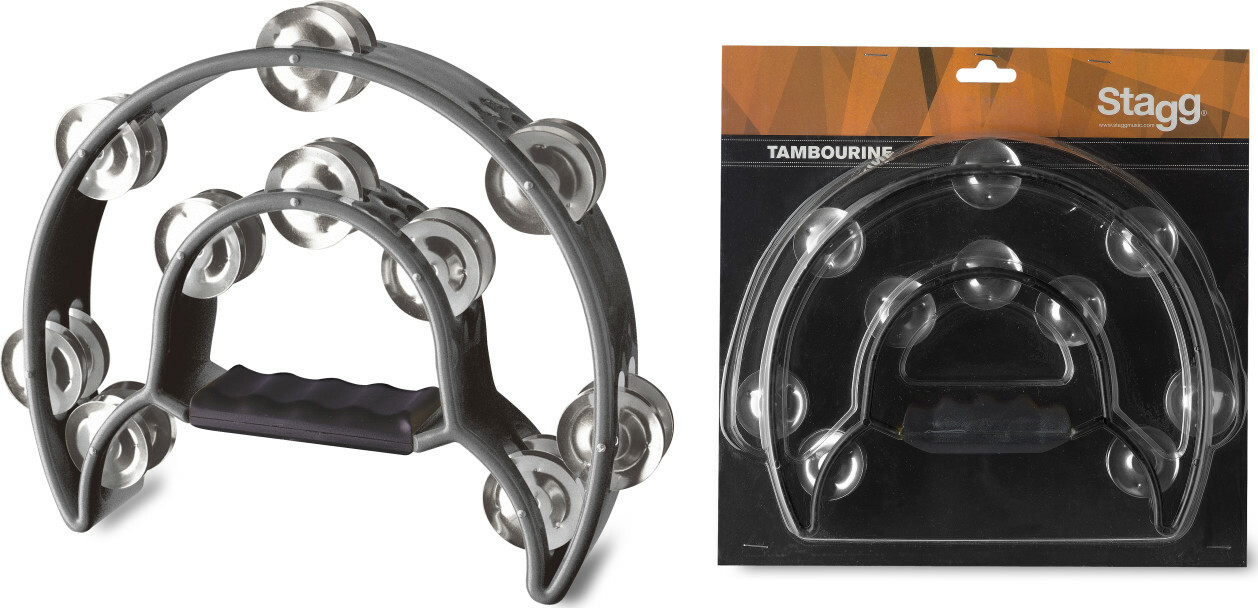 Stagg Tab-1 Bk Tambourin En Plastique Avec 20 Cymbalettes Black - Percussie te schudden - Main picture