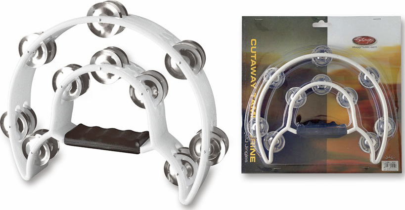 Stagg Tab-1 Wh Tambourin En Plastique Avec 20 Cymbalettes White - Tamboerijn - Main picture