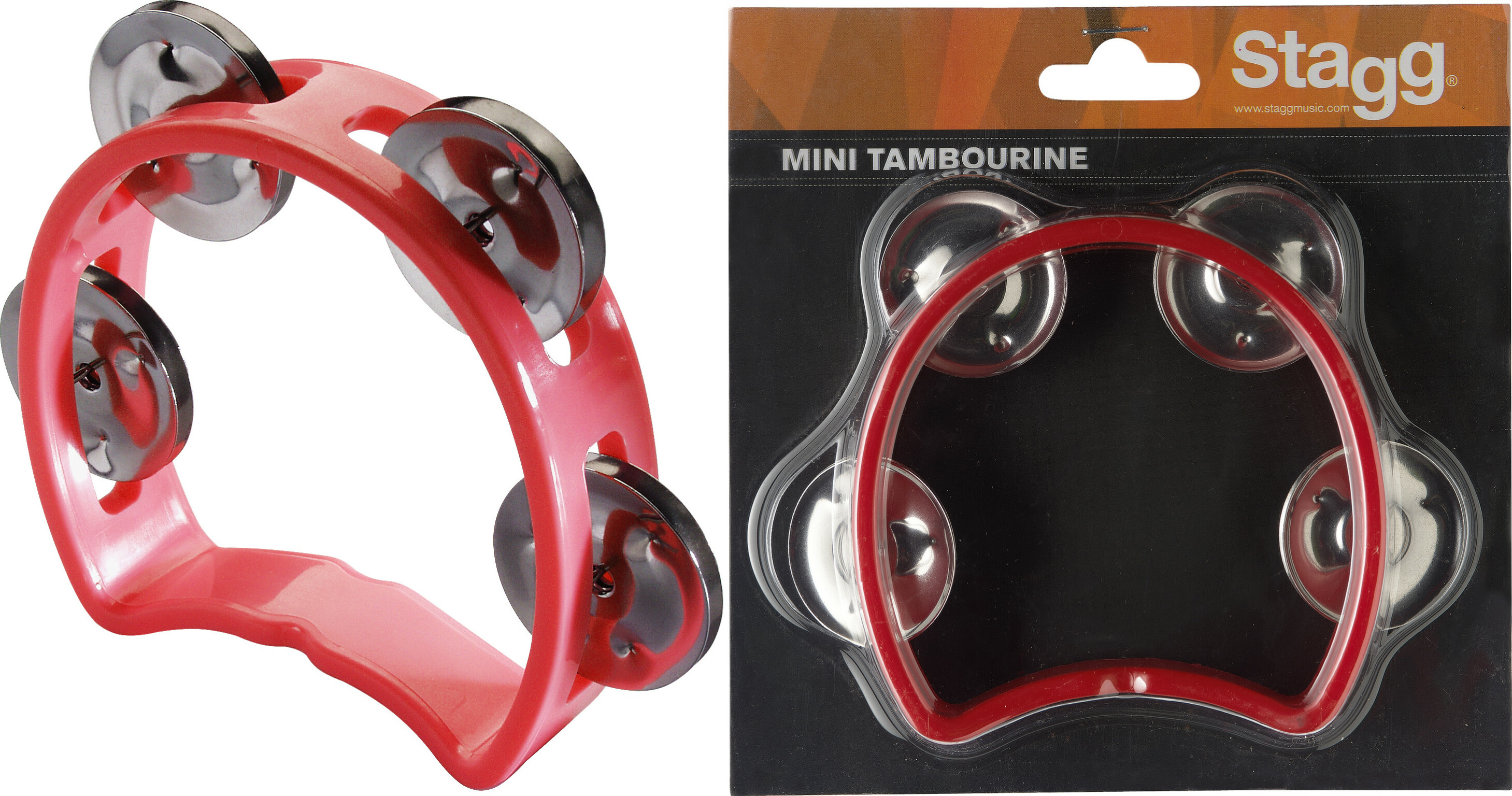 Stagg Tab-mini/rd Mini Tambourin En Plastique Avec 4 Cymbalettes Rouge - Percussie te schudden - Main picture