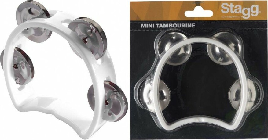 Stagg Tab-mini/wh Mini Tambourin En Plastique Avec 4 Cymbalettes White - Percussie te schudden - Main picture