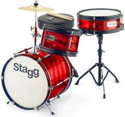 Junior drumstel Stagg Batterie Junior 3/12B + Hardware - 3 trommels - Rouge