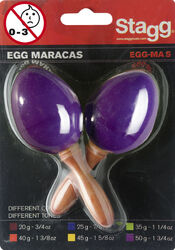 Percussie te schudden Stagg EGG-MA S/PP Paire De Maracas Oeufs En Plastique Violet