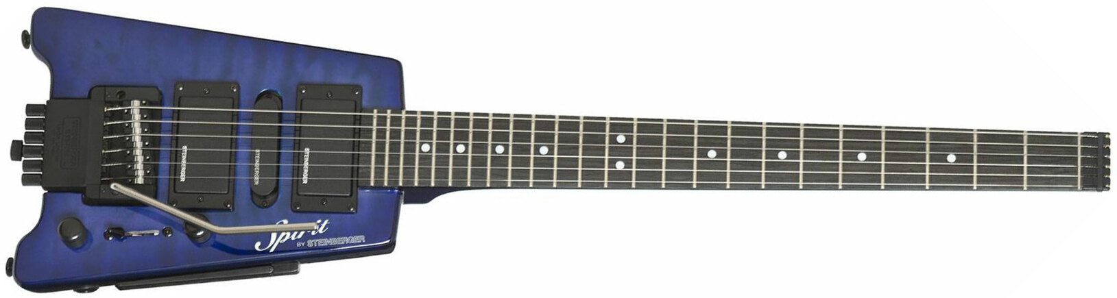 Steinberger Gt-pro Deluxe Quilt Top Outfit Hsh Trem Rw +housse - Trans Blue - Elektrische reisgitaar - Main picture