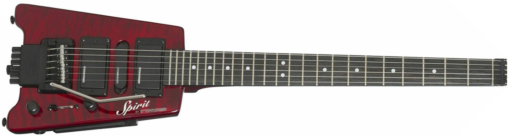 Steinberger Gt-pro Deluxe Quilt Top Outfit Hsh Trem Rw +housse - Wine Red - Elektrische reisgitaar - Main picture