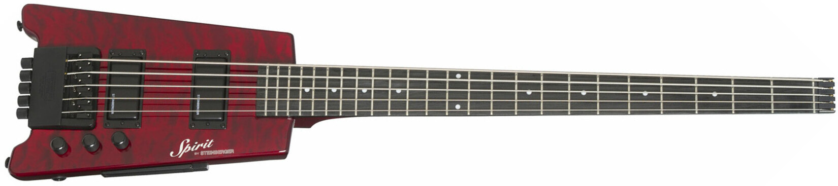 Steinberger Xt-25 Quilt Top Standard Bass Outfit Hh Rw +housse - Wine Red - Elektrische reisbas - Main picture