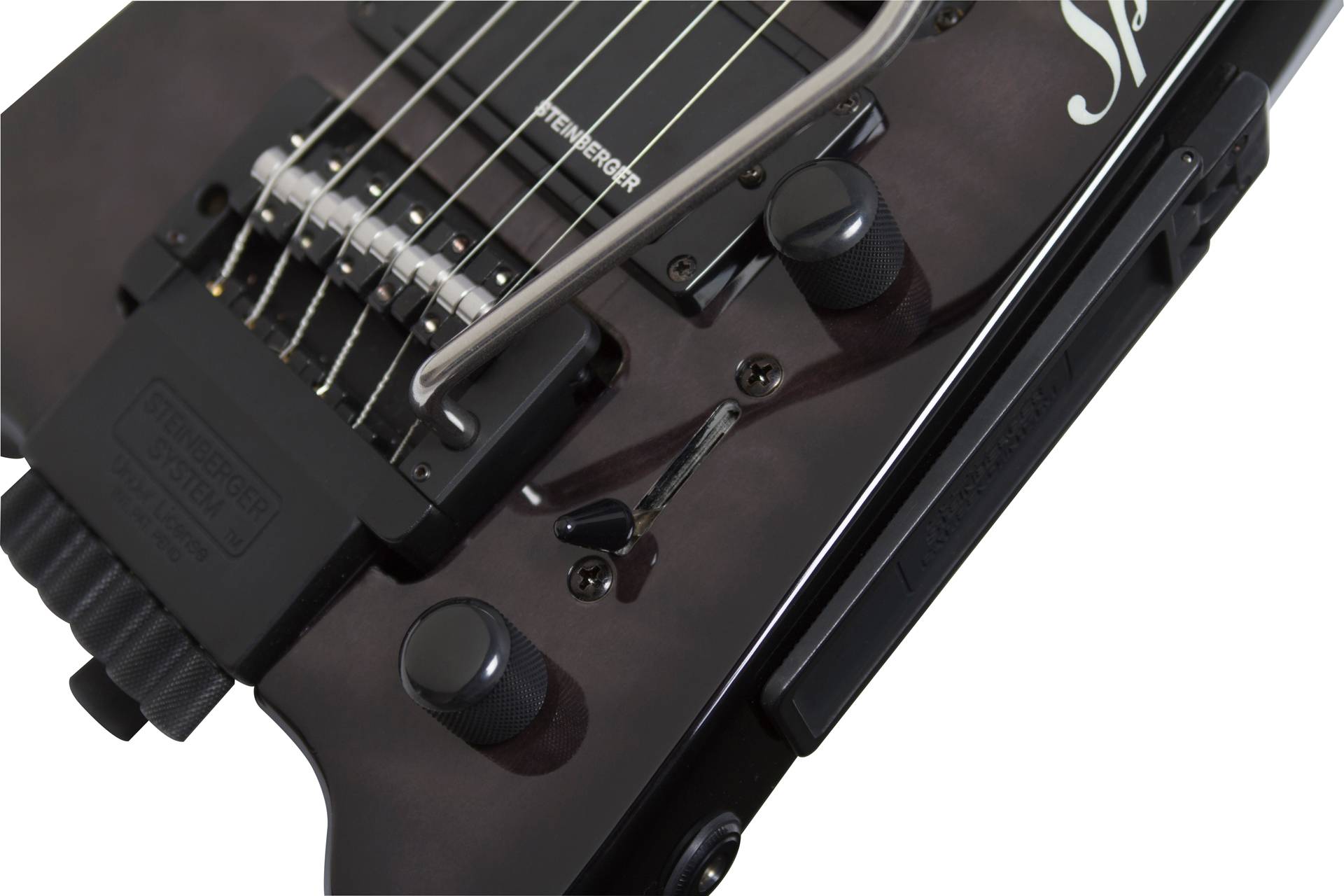 Steinberger Gt-pro Deluxe Quilt Top Outfit Hsh Trem Rw +housse - Trans Black - Elektrische reisgitaar - Variation 1