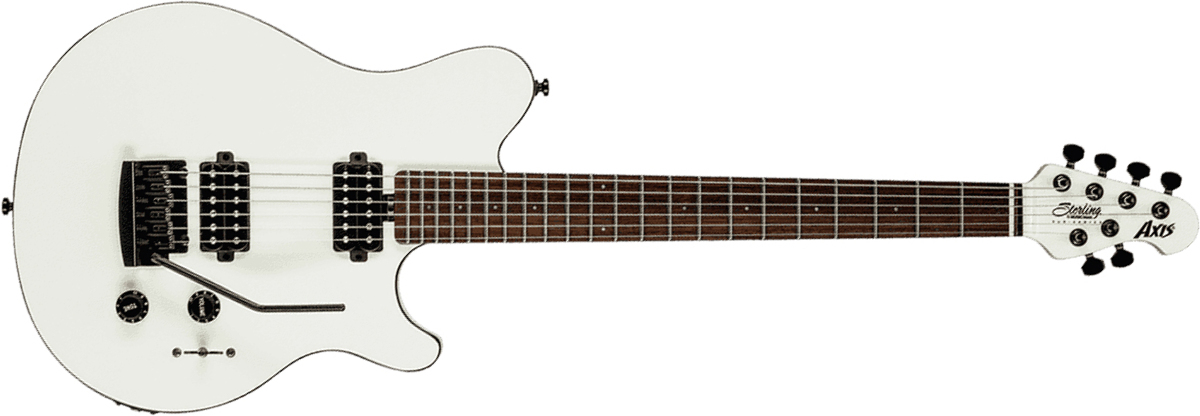 Sterling By Musicman Axis Ax3s Hh Trem Jat - White - Enkel gesneden elektrische gitaar - Main picture