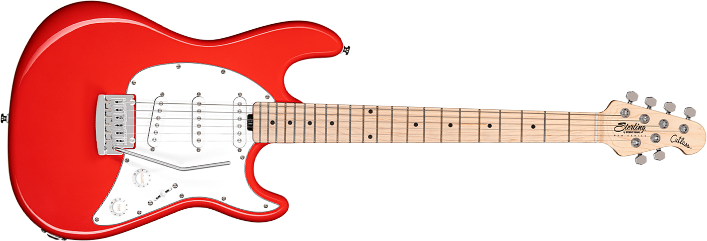 Sterling By Musicman Cutlass Ct30sss 3s Trem Mn - Fiesta Red - Elektrische gitaar in Str-vorm - Main picture