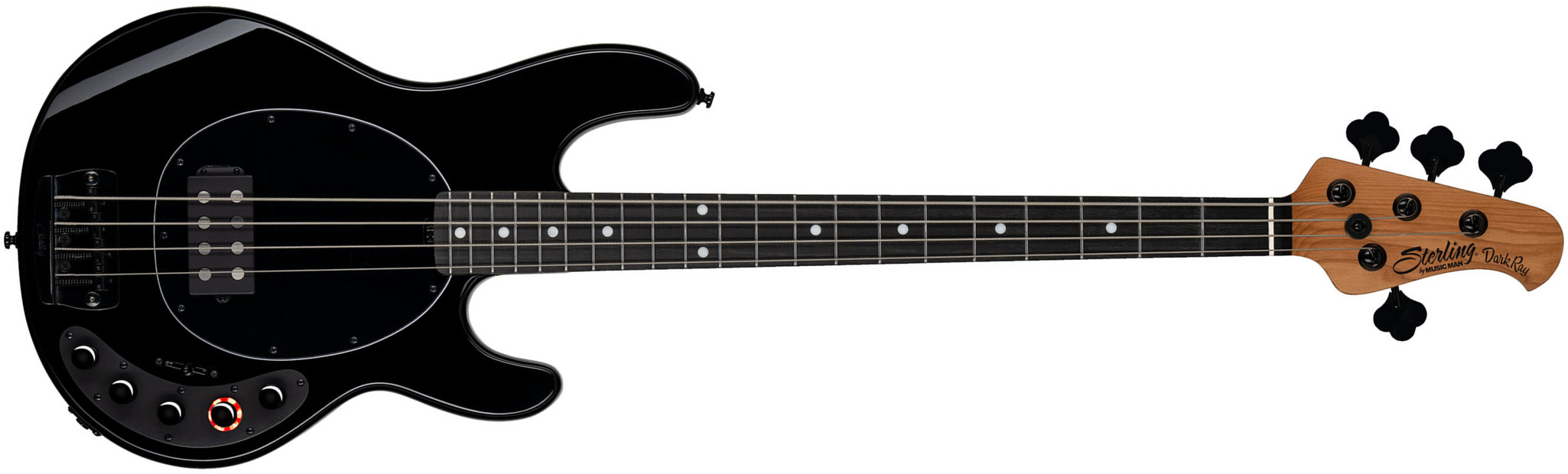 Sterling By Musicman Darkray 4c Active 1h Darkglass Eb - Full Black - Solid body elektrische bas - Main picture