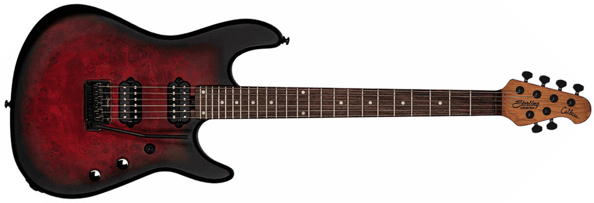 Sterling By Musicman Jason Richardson6 Cutlass Signature 2h Trem Rw - Dark Scarlet Burst Satin - Elektrische gitaar in Str-vorm - Main picture