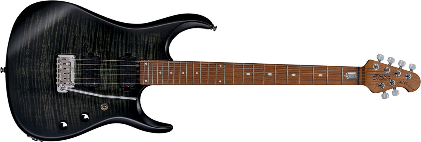 Sterling By Musicman John Petrucci Jp150 Signature Hh Trem Mn - Trans Black Satin - Metalen elektrische gitaar - Main picture