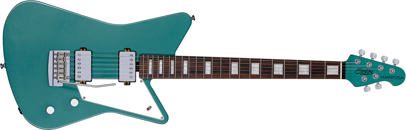 Sterling By Musicman Mariposa Hh Trem Rw - Dorado Green - Retro-rock elektrische gitaar - Main picture