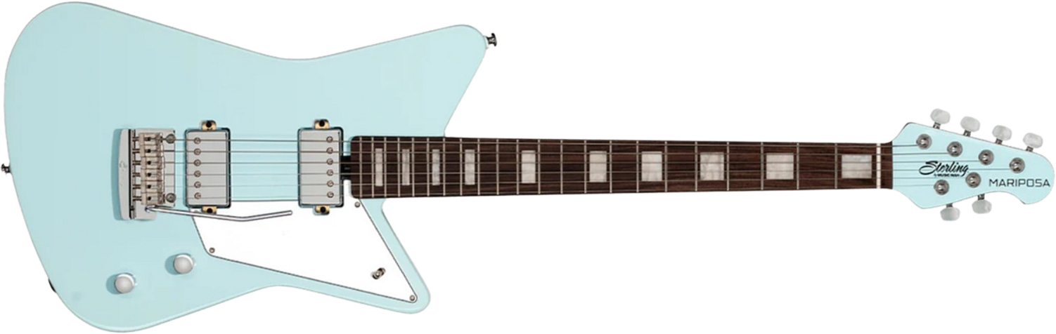 Sterling By Musicman Omar Rodriguez Lopez Mariposa Signature 2h Trem Rw - Daphne Blue - Retro-rock elektrische gitaar - Main picture