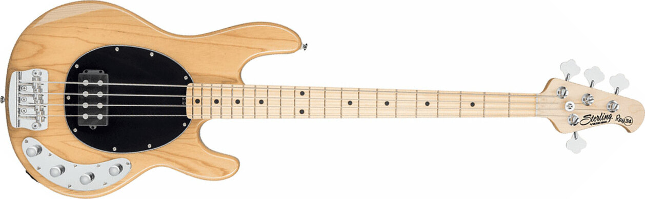 Sterling By Musicman Stingray Ray34 Active Mn - Natural - Solid body elektrische bas - Main picture