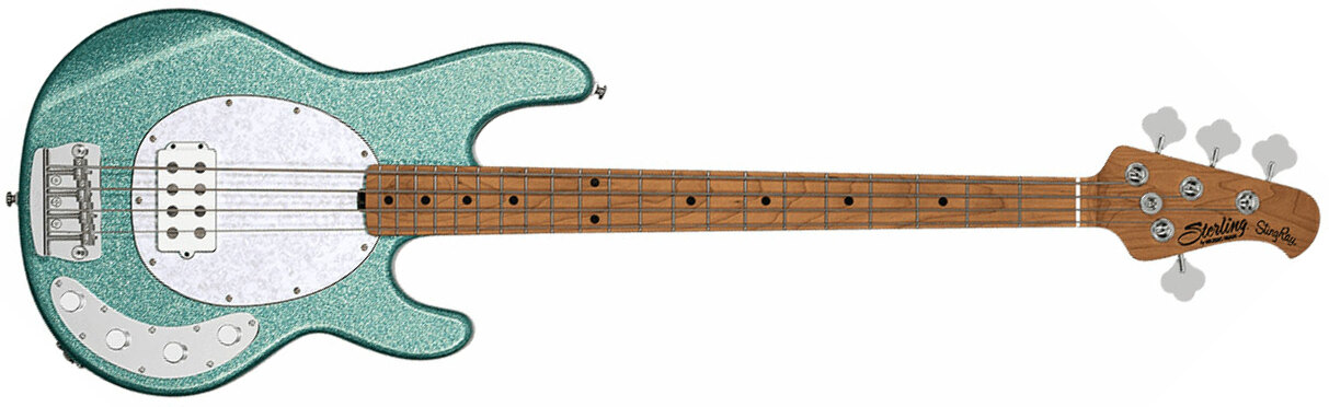 Sterling By Musicman Stingray Ray34 H Active Mn - Seafoam Sparkle - Solid body elektrische bas - Main picture