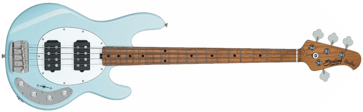 Sterling By Musicman Stingray Ray34hh Active Mn - Daphne Blue - Solid body elektrische bas - Main picture