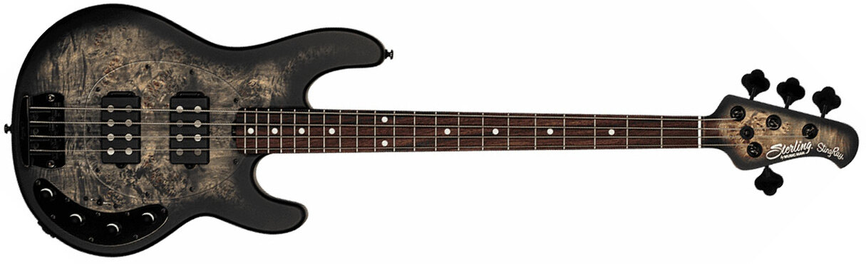 Sterling By Musicman Stingray Ray34hhpb Active Rw - Trans Black Satin - Solid body elektrische bas - Main picture