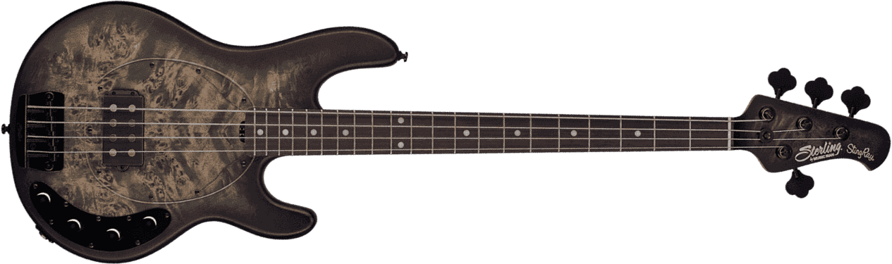 Sterling By Musicman Stingray Ray34pb Active Rw - Trans Black Satin - Solid body elektrische bas - Main picture