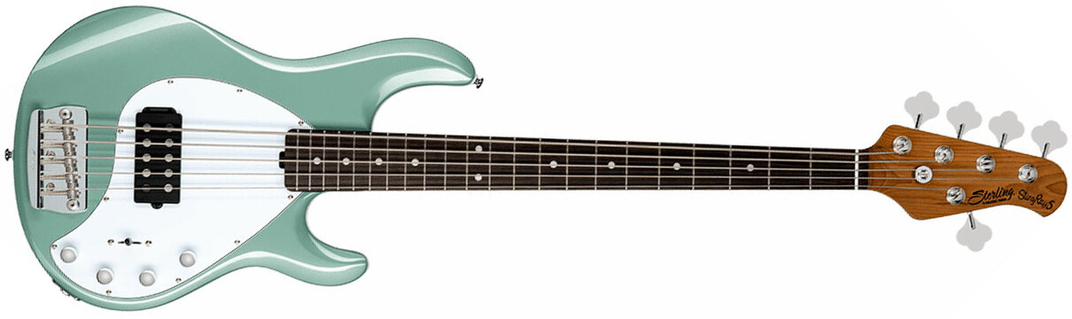 Sterling By Musicman Stingray Ray35 5c Active 1h Rw - Dorado Green - Solid body elektrische bas - Main picture