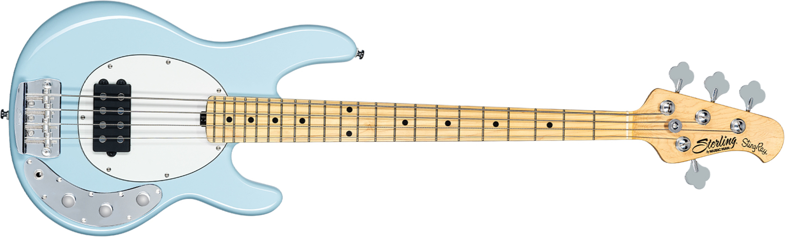 Sterling By Musicman Stingray Rayss4 Short Scale H Mn - Daphne Blue - Short scale elektrische bas - Main picture