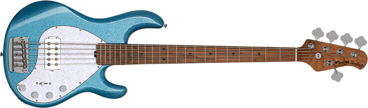 Sterling By Musicman Stingray5 Ray35 5c H Active Mn - Blue Sparkle - Solid body elektrische bas - Main picture