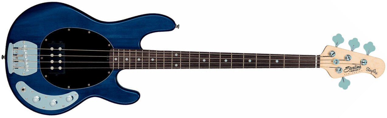 Sterling By Musicman Sub Ray4 Active Jat - Trans Blue Satin - Solid body elektrische bas - Main picture