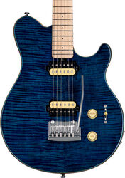 Enkel gesneden elektrische gitaar Sterling by musicman Axis Flame Maple AX3FM (MN) - Neptune blue