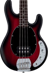 Solid body elektrische bas Sterling by musicman SUB Ray4 (JAT) - Ruby red burst satin