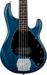 Solid body elektrische bas Sterling by musicman SUB Ray5 (JAT) - Trans blue satin