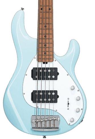 Solid body elektrische bas Sterling by musicman Stingray 5 Ray35HH 5-String (MN) - Daphne blue