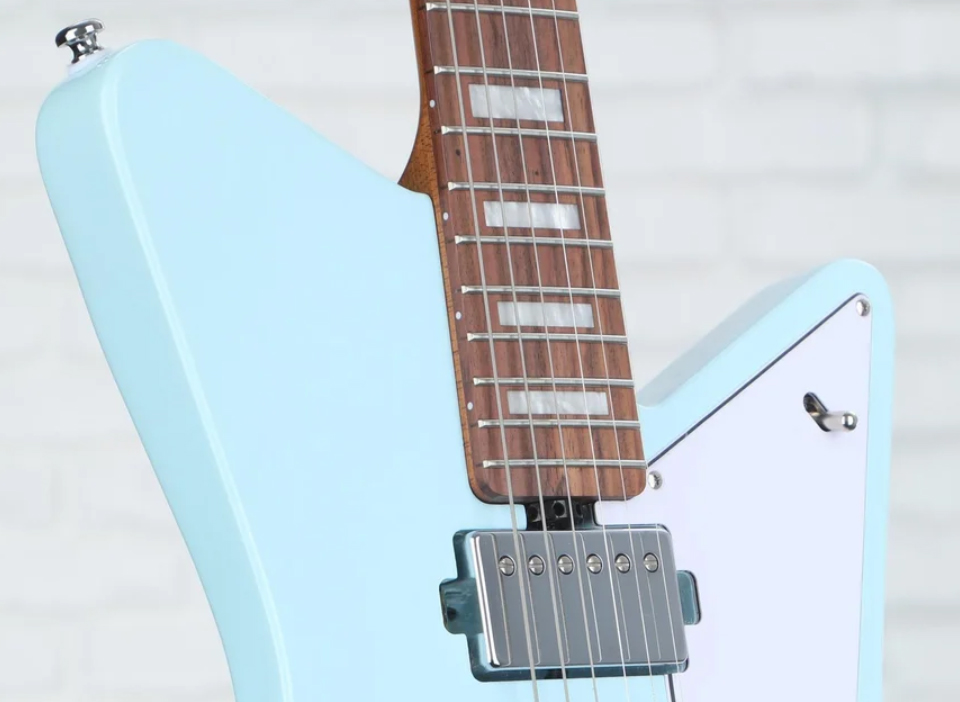 Sterling By Musicman Omar Rodriguez Lopez Mariposa Signature 2h Trem Rw - Daphne Blue - Retro-rock elektrische gitaar - Variation 1
