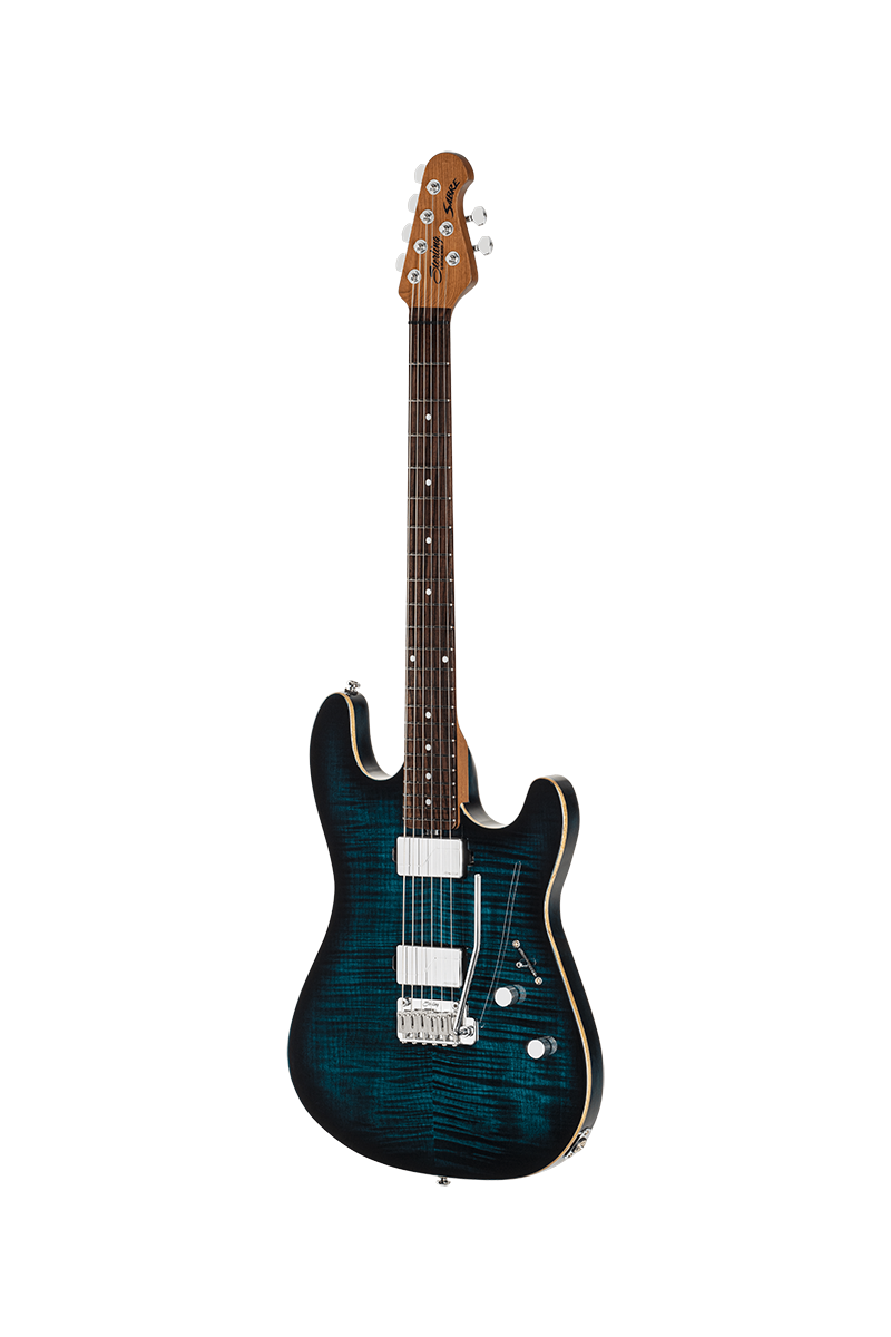 Sterling By Musicman Sabre Hh Trem Mn - Deep Blue Burst - Elektrische gitaar in Str-vorm - Variation 1