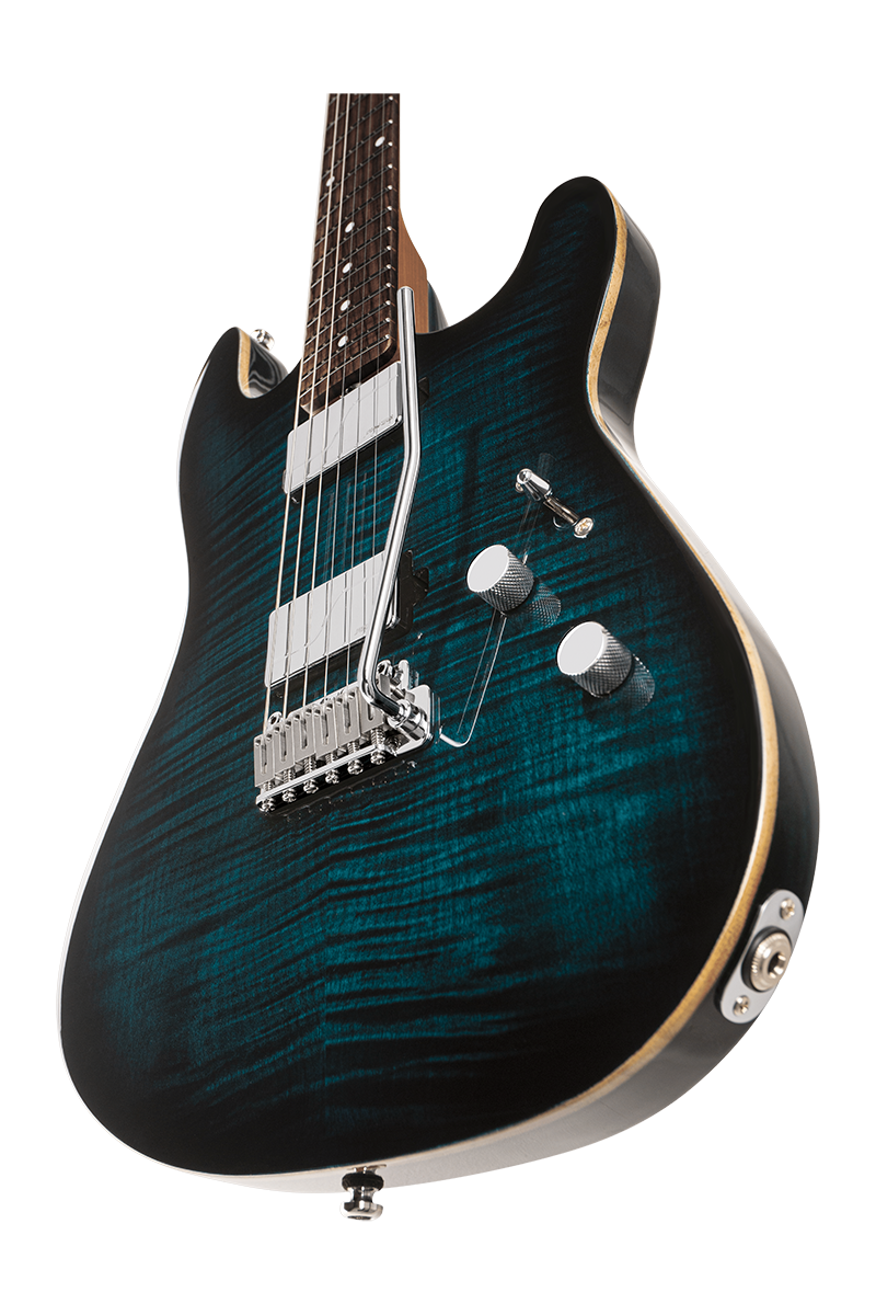 Sterling By Musicman Sabre Hh Trem Mn - Deep Blue Burst - Elektrische gitaar in Str-vorm - Variation 4