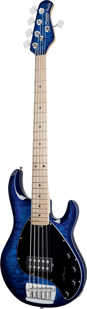 Sterling By Musicman Stingray5 Ray35qm 5-cordes Active Mn - Neptune Blue - Solid body elektrische bas - Variation 2