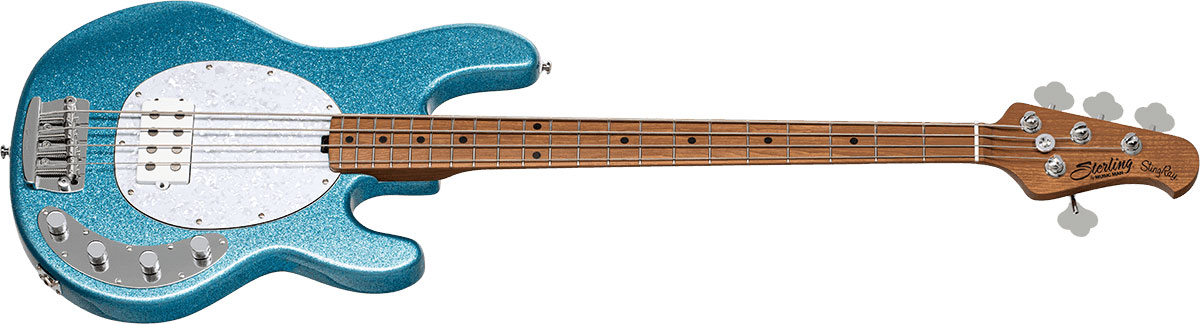 Sterling By Musicman Stingray Ray34 H Active Mn - Blue Sparkle - Solid body elektrische bas - Variation 1