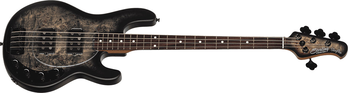 Sterling By Musicman Stingray Ray34hhpb Active Rw - Trans Black Satin - Solid body elektrische bas - Variation 1