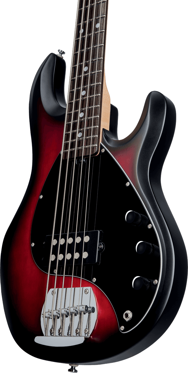 Sterling By Musicman Sub Ray5 5-cordes Active Jat - Red Ruby Burst Satin - Solid body elektrische bas - Variation 2