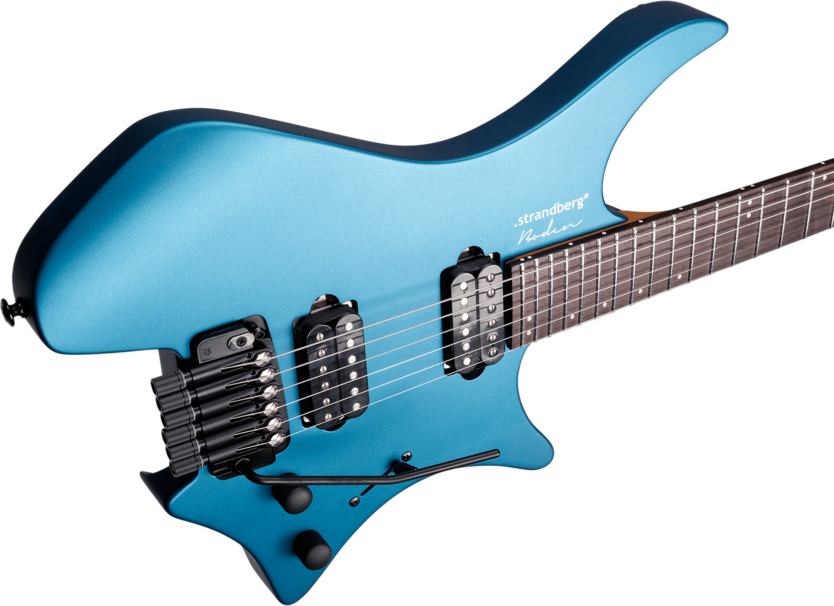 Strandberg Boden Essential 6 Tremolo 2h Trem Rw - Whale Blue Metallic Satin - Metal elektrische gitaar - Variation 3