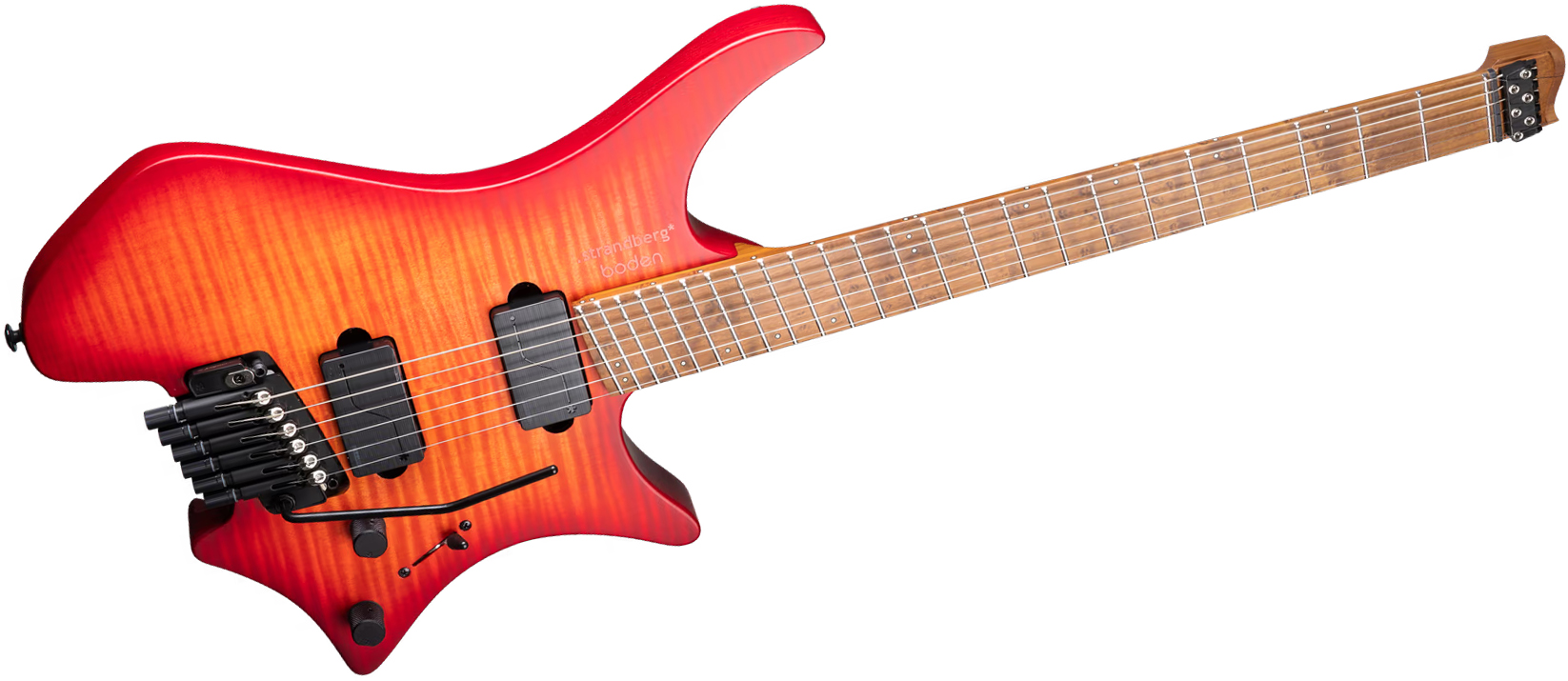 Strandberg Boden Original N2.6t 6c 2h Fishman Trem Mn - Sunset Coral Burst Satin - Multi-scale gitaar - Variation 1