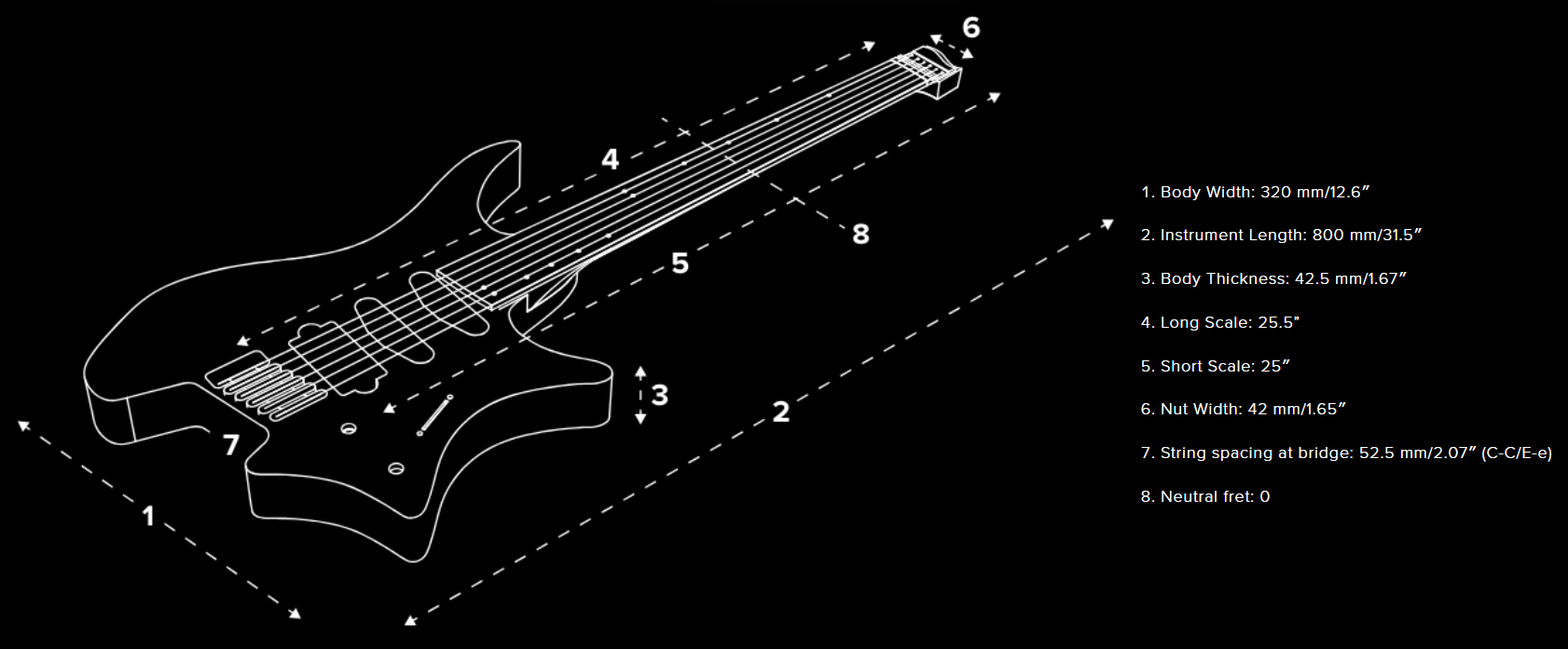 Strandberg Plini Edition Salen Nx6 Multiscale Hs Trem Ebo - Black Granite Satin - Multi-scale gitaar - Variation 5